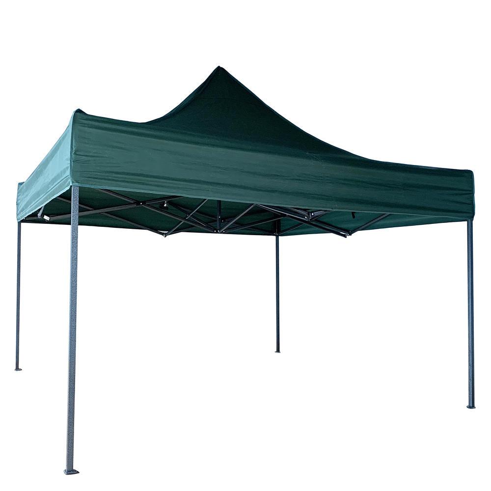 Κιόσκι κήπου πτυσσόμενο από ύφασμα/μέταλλο σε πράσινο/μαύρο χρώμα 3x3x3.2