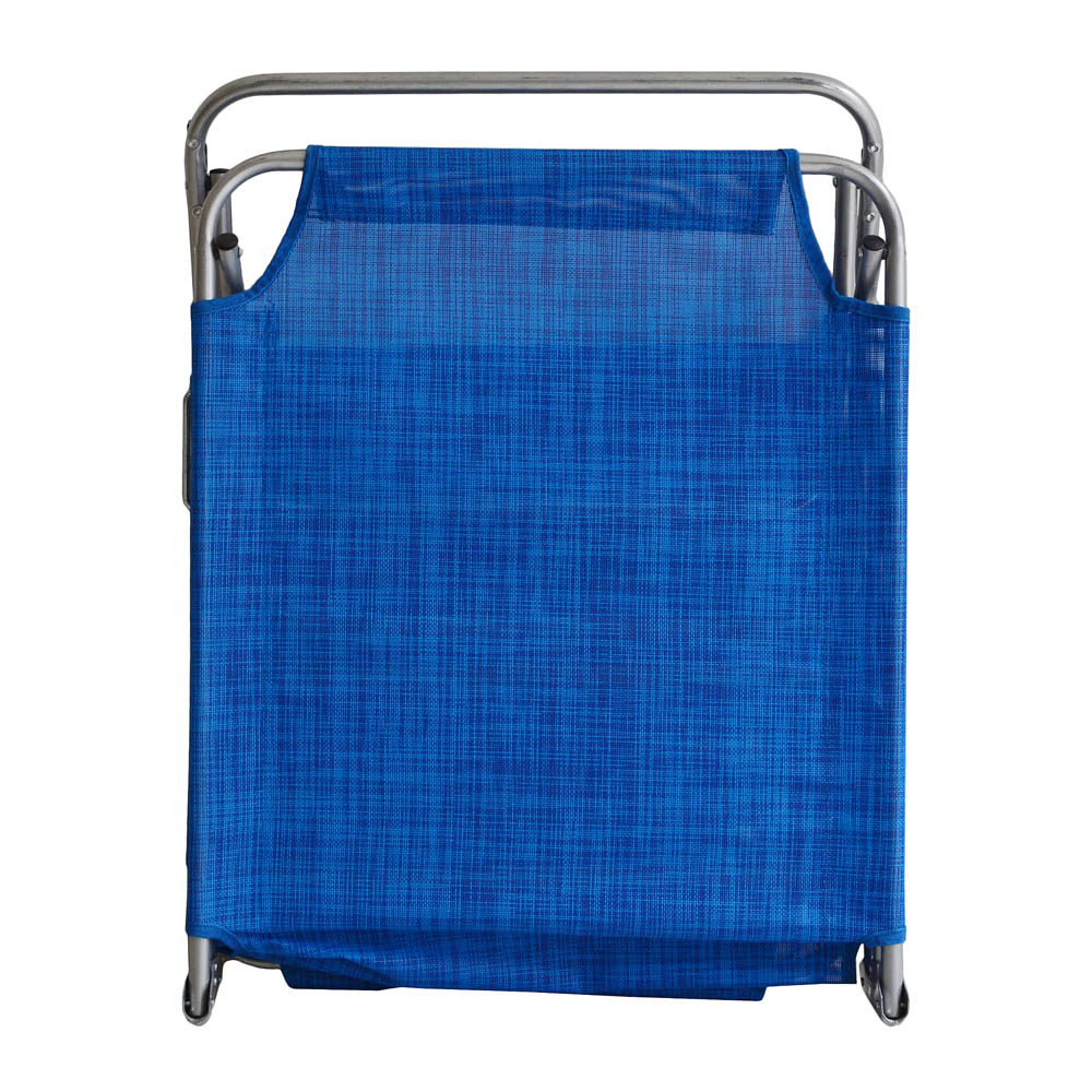 Ξαπλώστρα από αλουμίνιο/textilene σε ασημί/μπλε χρώμα 188x58x26