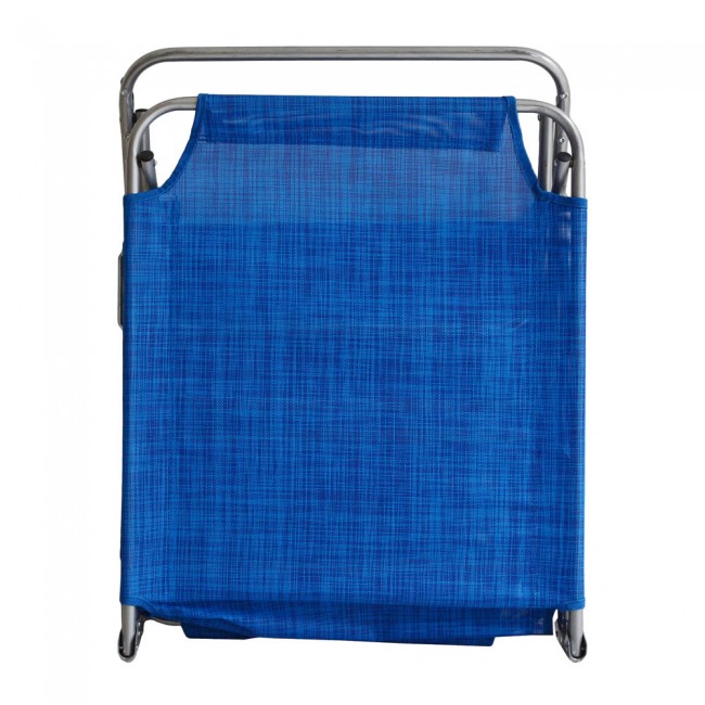 Ξαπλώστρα από αλουμίνιο/textilene σε ασημί/μπλε χρώμα 188x58x26