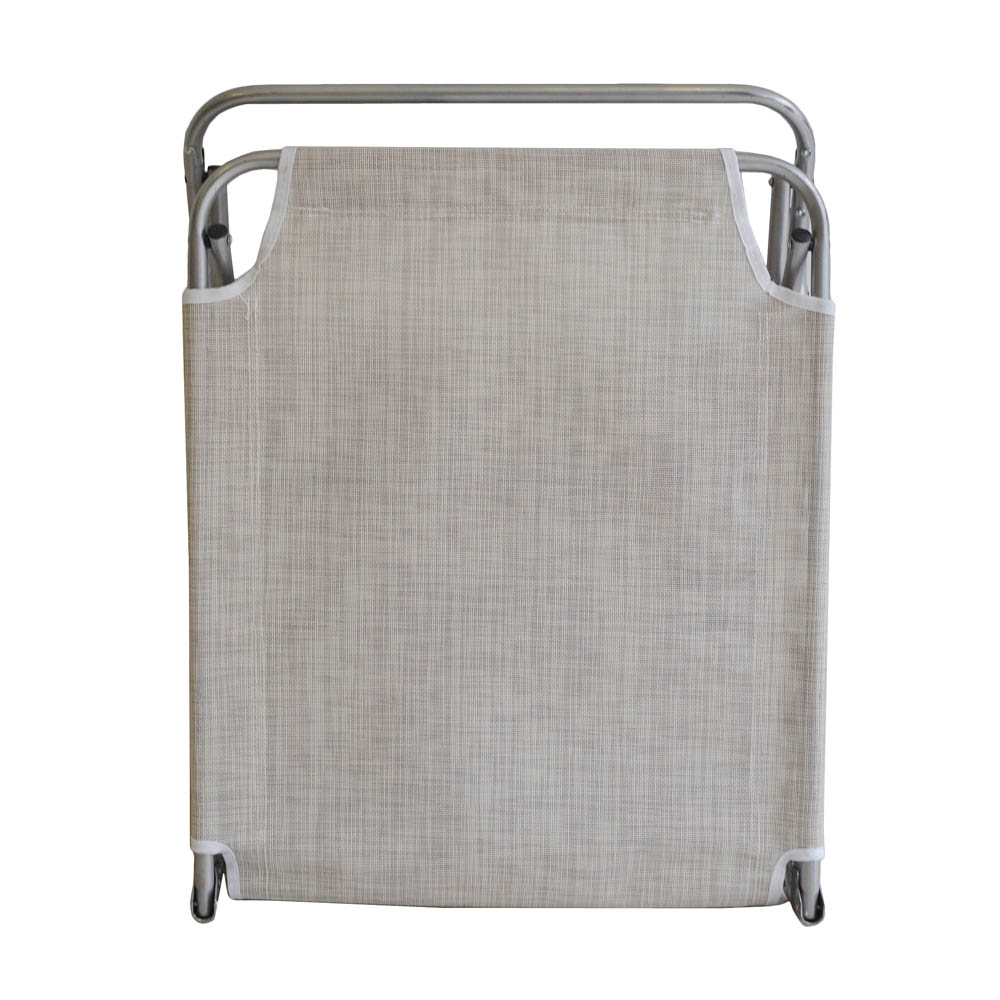 Ξαπλώστρα από αλουμίνιο/textilene σε μπεζ/γκρι χρώμα 188x58x26