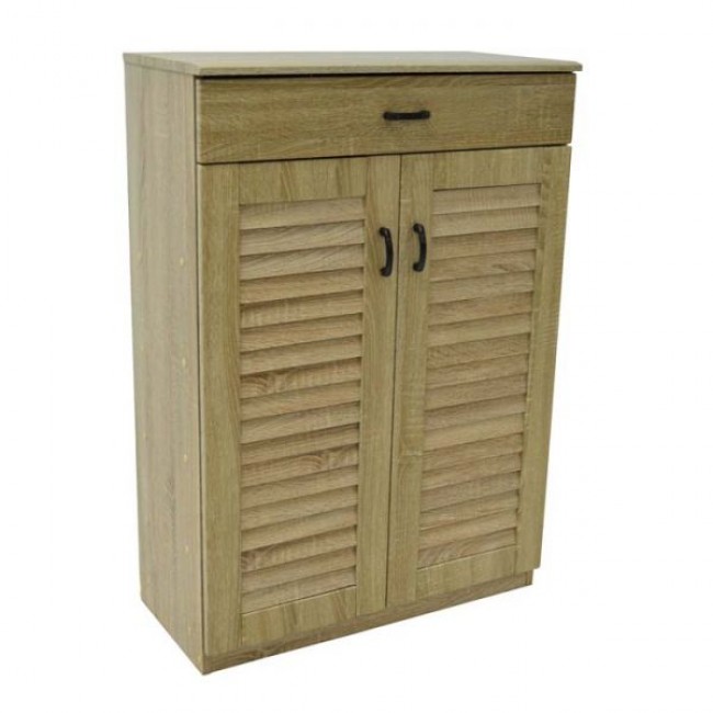 Παπουτσοθήκη από ξύλο σε φυσικό χρώμα 68x32x98