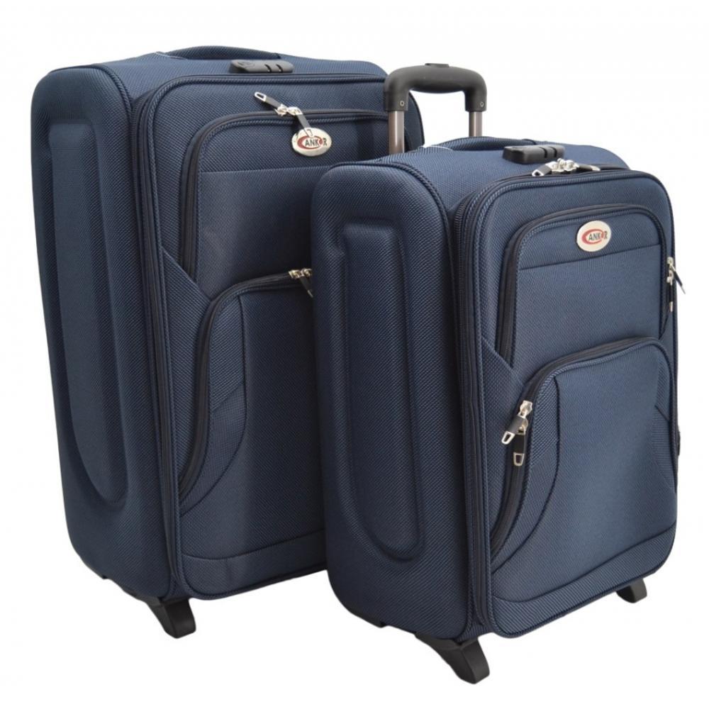 Σετ βαλίτσες 2 τεμαχίων με κλειδαριά ασφαλείας σε χρώμα μπλε 42x28x60