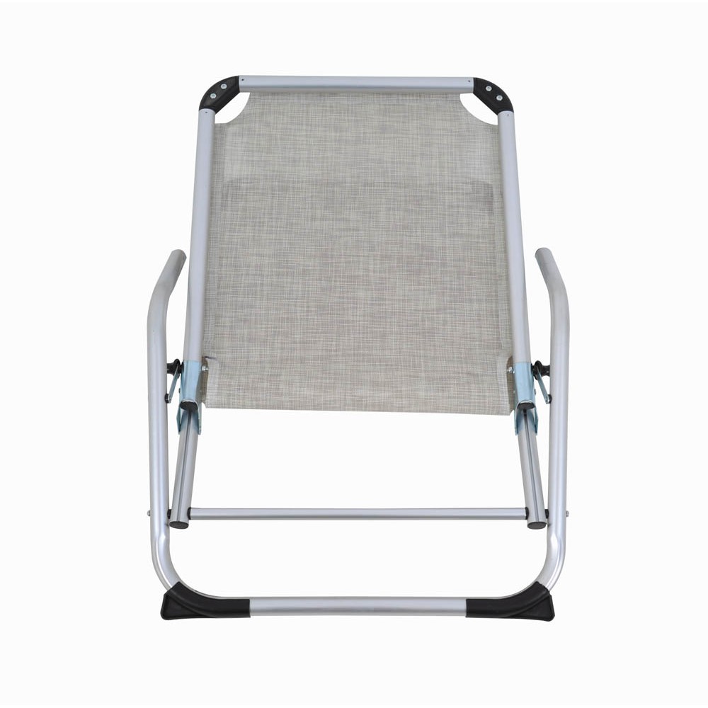 Πολυθρόνα παραλίας βαρέως τύπου από αλουμίνιο σε μπεζ/γκρι χρώμα 53x66x70