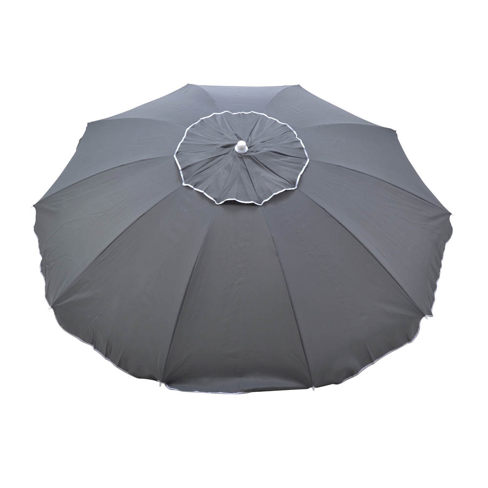 Ομπρέλα θαλάσσης από μέταλλο/ύφασμα σε γκρι χρώμα Φ225