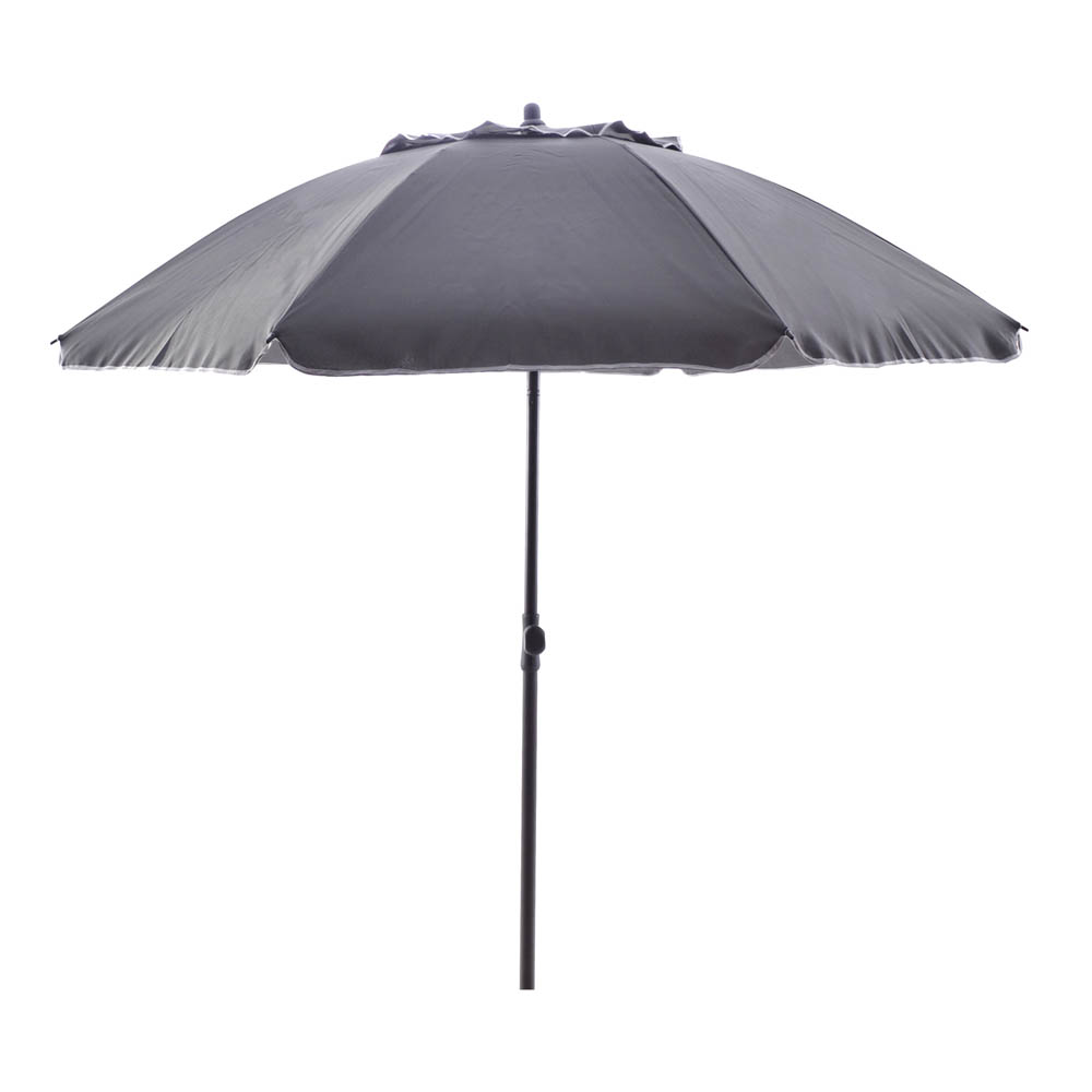 Ομπρέλα θαλάσσης από ύφασμα/μέταλλο σε γκρι χρώμα Φ200