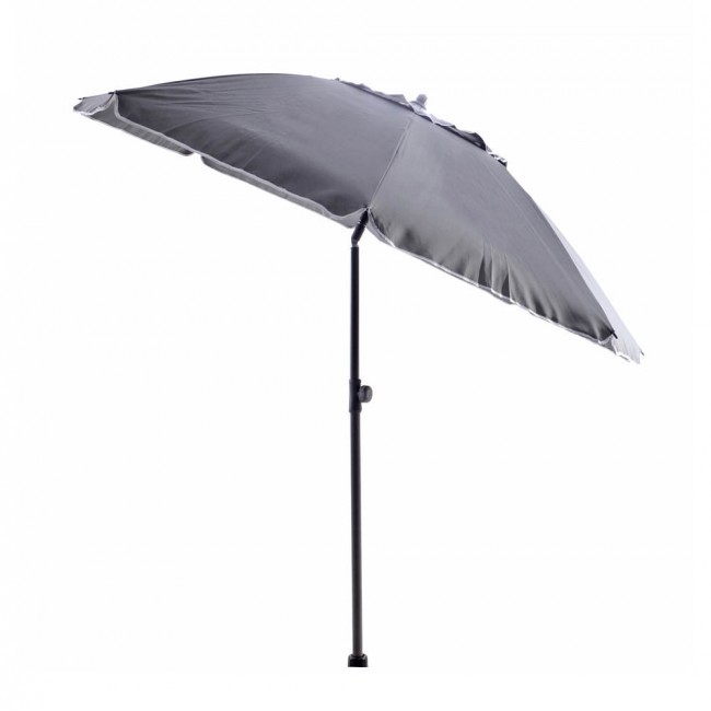 Ομπρέλα θαλάσσης από ύφασμα/μέταλλο σε γκρι χρώμα Φ200