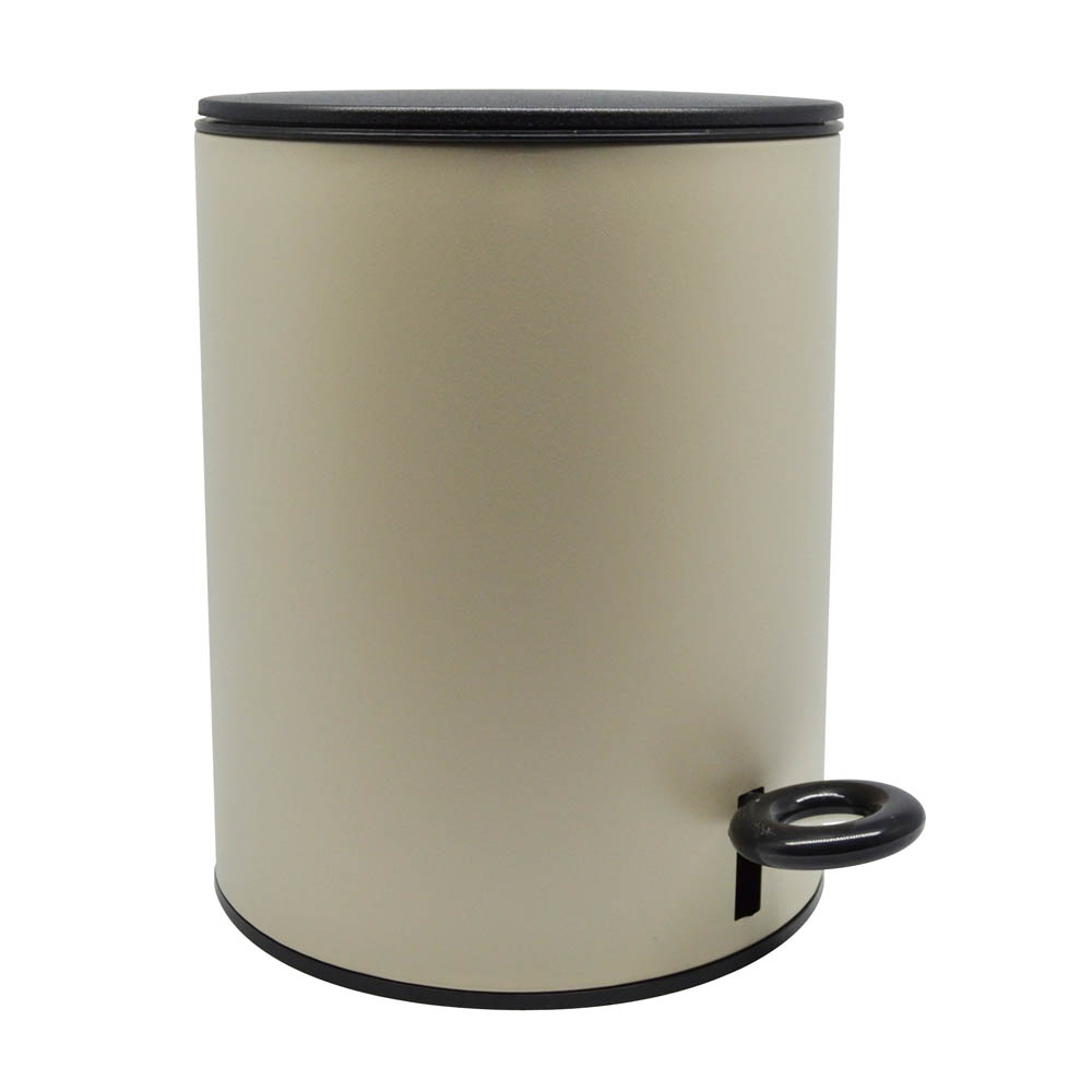 Κάδος απορριμάτων από INOX σε μπεζ χρώμα 5lt