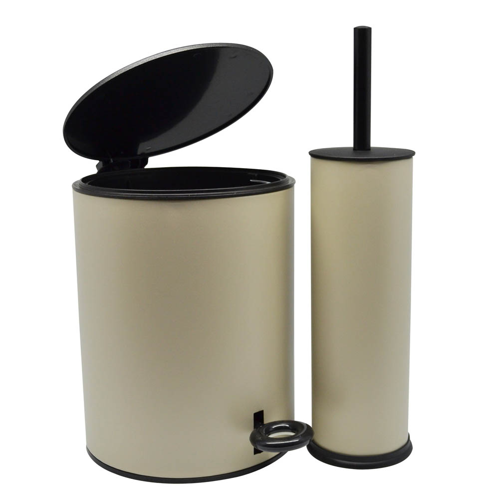 Κάδος απορριμάτων από INOX σε μπεζ χρώμα 5lt