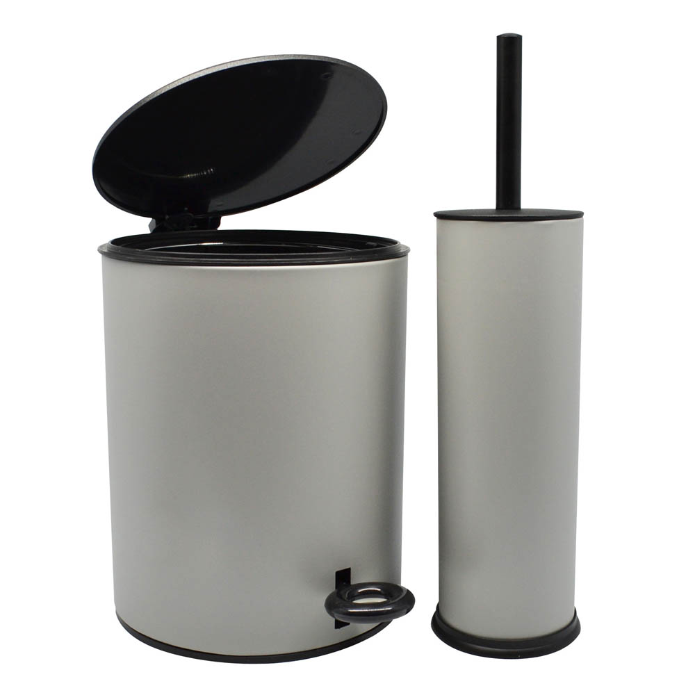 Κάδος απορριμάτων από INOX σε γκρι χρώμα 5lit