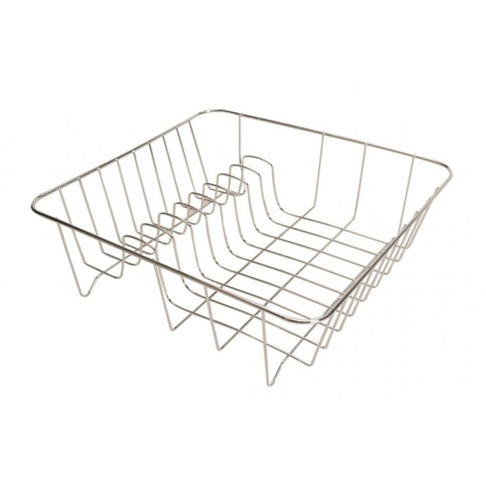 Πιατοθήκη νεροχύτη μεταλλική σε ασημί χρώμα 34x31x11