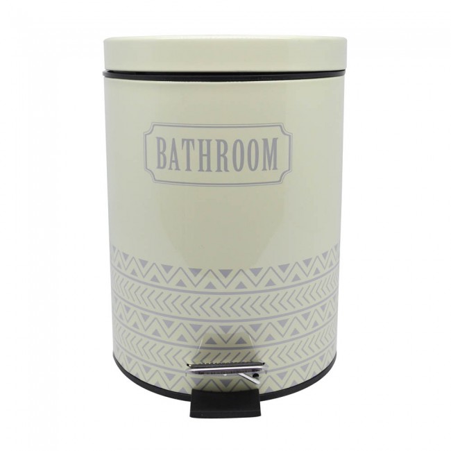 Κάδος απορριμάτων "BATHROOM" από INOX σε μπεζ χρώμα 20.2x20.2x27