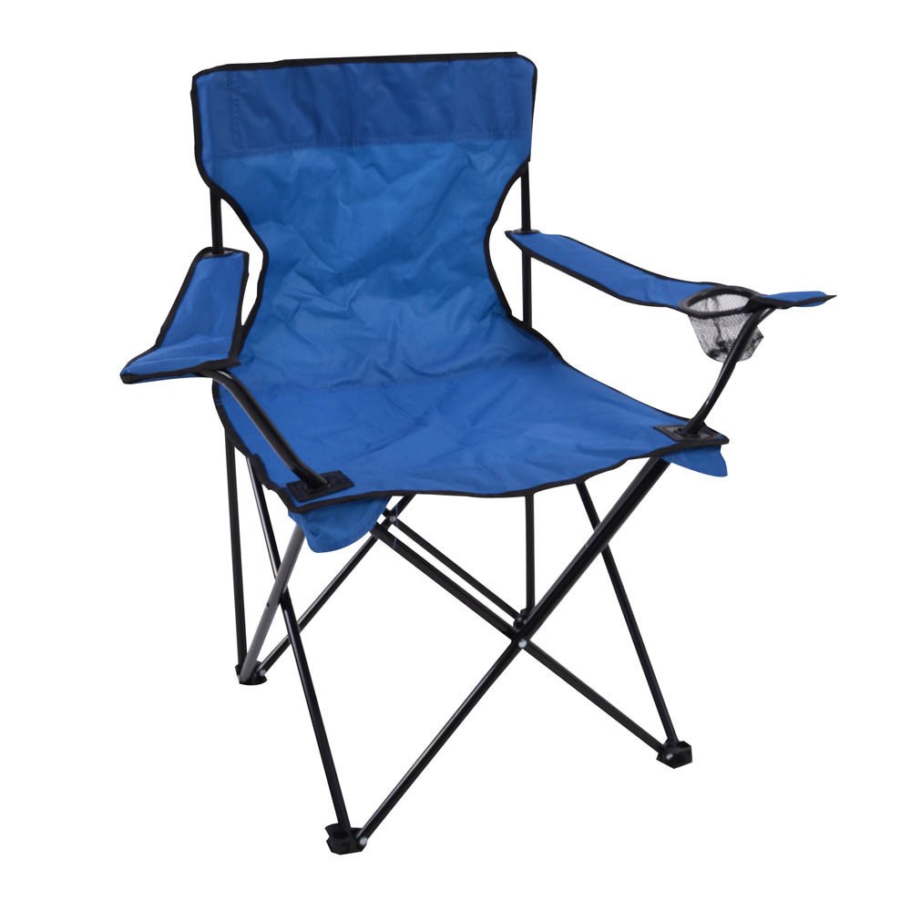 Πολυθρόνα "CAMPING" πτυσσόμενη από μέταλλο/ύφασμα σε χρώμα μπλε/μαύρο 82x50x80