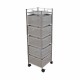 Τρόλεϊ αποθήκευσης με 5 καλάθια μεταλλικό σε γκρι/μπεζ χρώμα 28x28x93