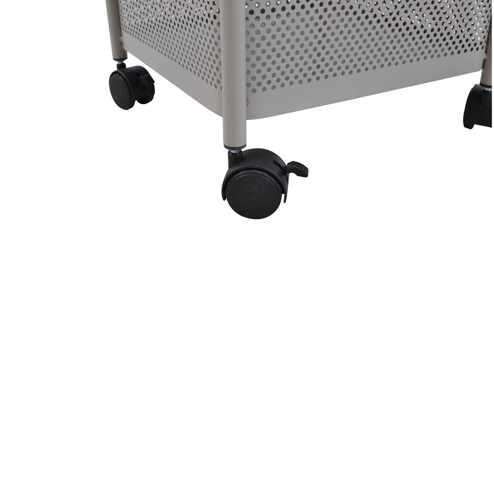 Τρόλεϊ αποθήκευσης με 5 καλάθια μεταλλικό σε γκρι/μπεζ χρώμα 28x28x93