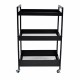 Τρόλεϊ κουζίνας-μανάβης από μέταλλο σε μαύρο ματ χρώμα 50x30x80