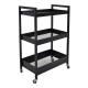 Τρόλεϊ κουζίνας-μανάβης από μέταλλο σε μαύρο ματ χρώμα 50x30x80