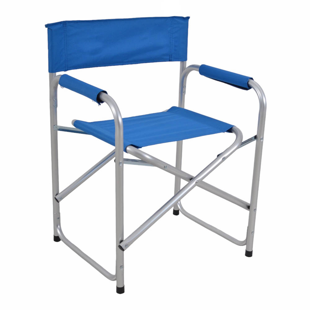 Πολυθρόνα σκηνοθέτη από αλουμίνιο/ύφασμα σε γαλάζιο χρώμα 47x55x78