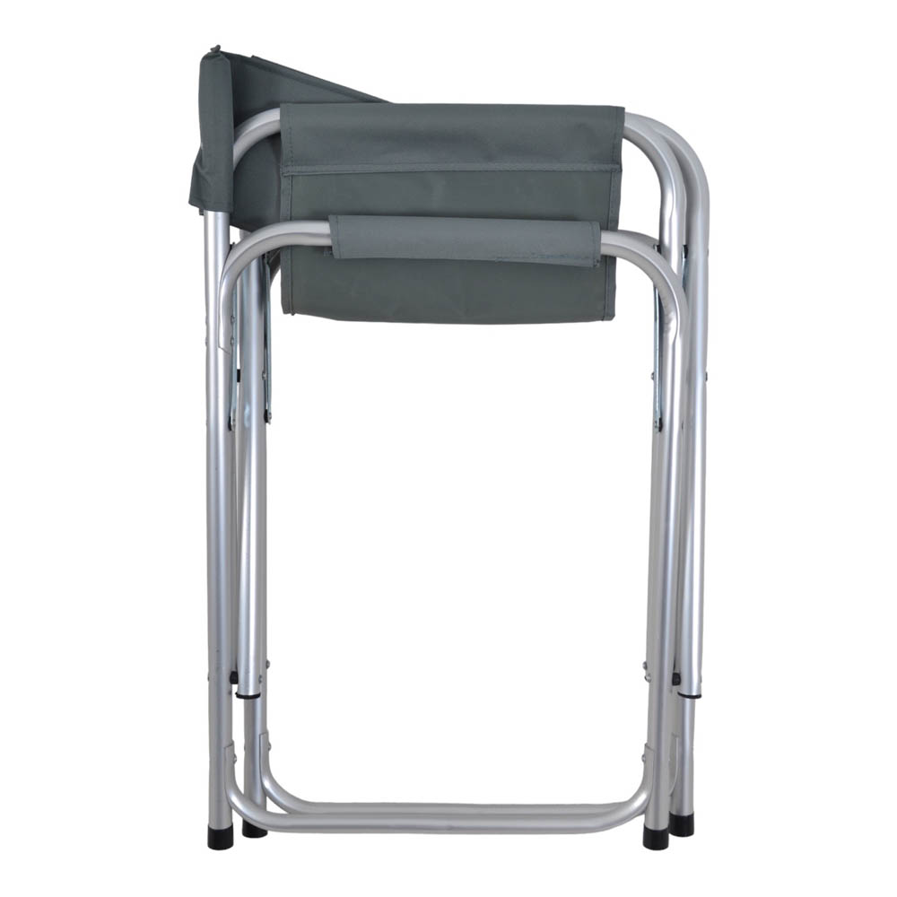 Πολυθρόνα σκηνοθέτη από αλουμίνιο/ύφασμα σε γκρι χρώμα 47x55x78