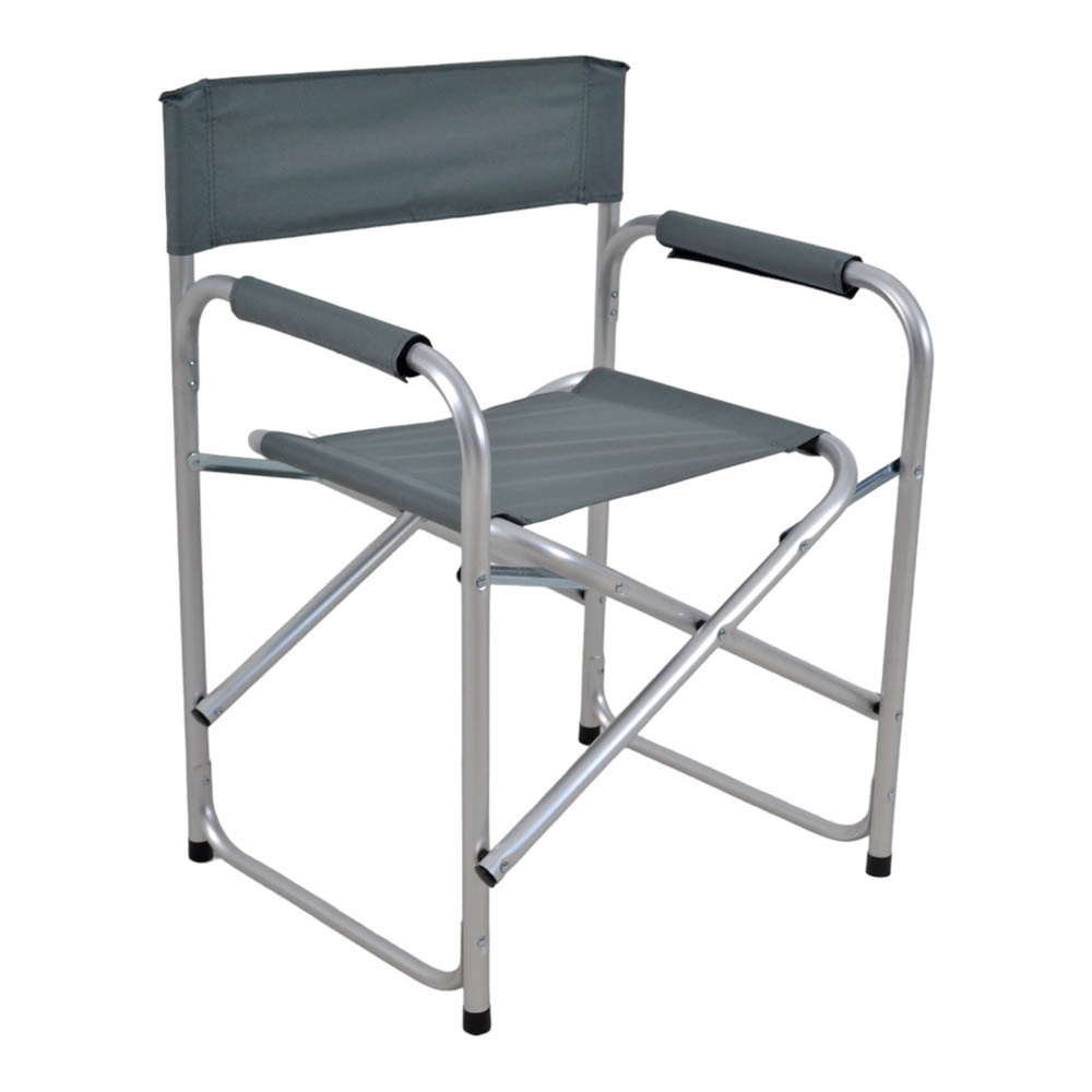 Πολυθρόνα σκηνοθέτη από αλουμίνιο/ύφασμα σε γκρι χρώμα 47x55x78