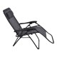 Ξαπλώστρα-καρέκλα πτυσσόμενη από μέταλλο/textilene σε μαύρο/γκρι χρώμα 66x160x110