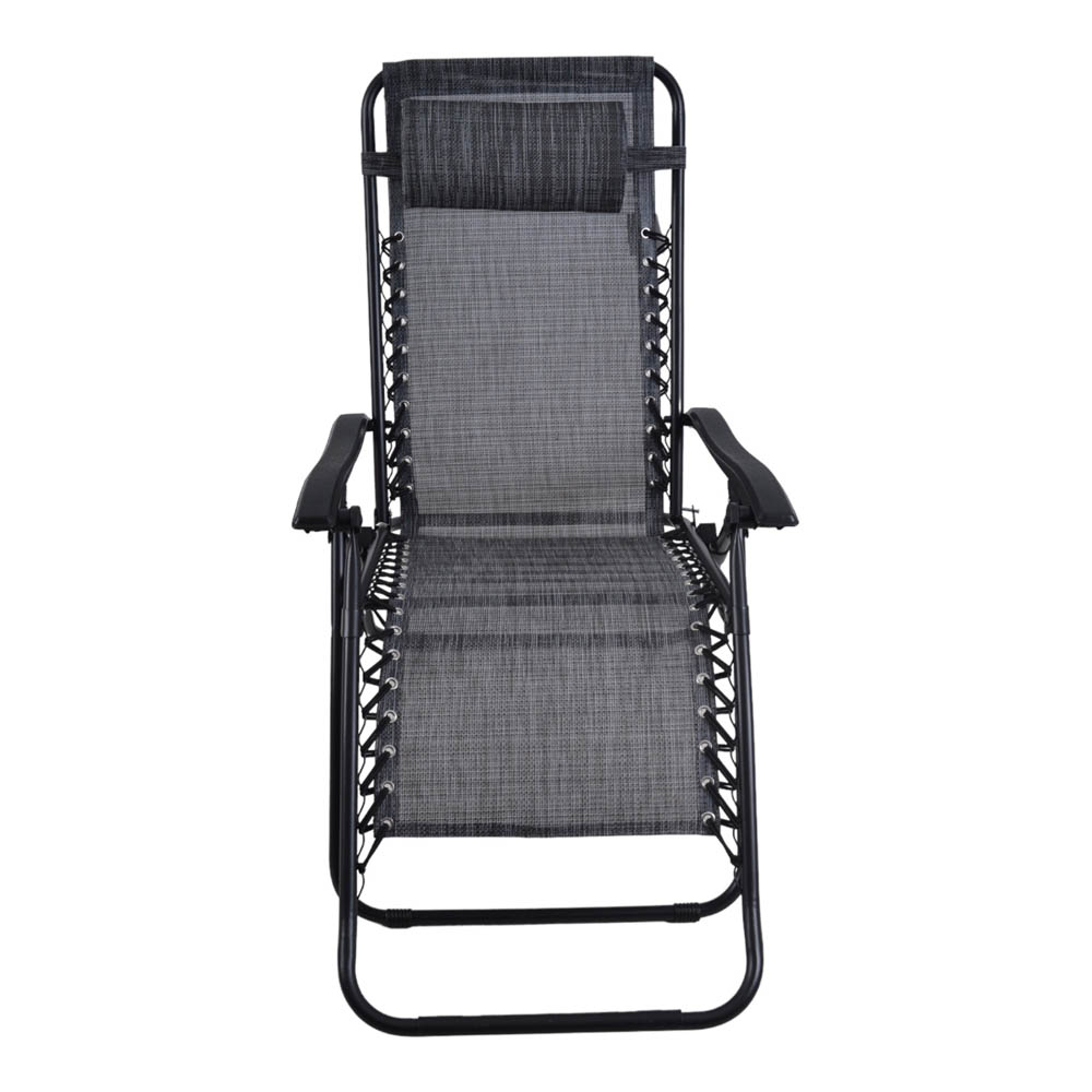 Ξαπλώστρα-καρέκλα πτυσσόμενη από μέταλλο/textilene σε μαύρο/γκρι χρώμα 66x160x110