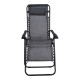 Ξαπλώστρα-καρέκλα πτυσσόμενη από μέταλλο/textilene σε μαύρο/γκρι χρώμα 66x160x110