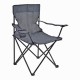 Πολυθρόνα "CAMPING" πτυσσόμενη από μέταλλο/ύφασμα σε μαύρο/γκρι χρώμα 82x50x80