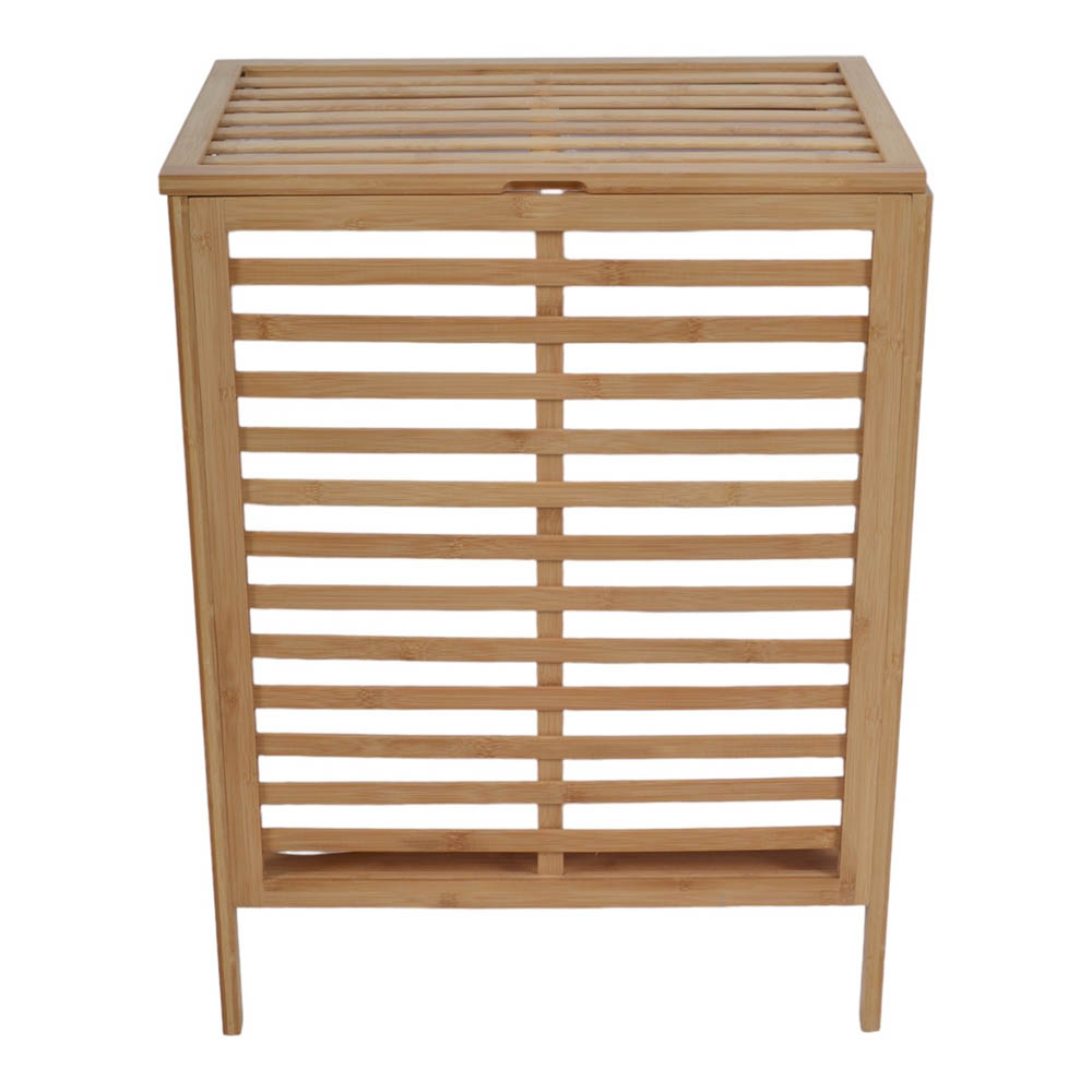 Καλάθι απλύτων από μπαμπού/ύφασμα σε χρώμα φυσικό 53x35x71