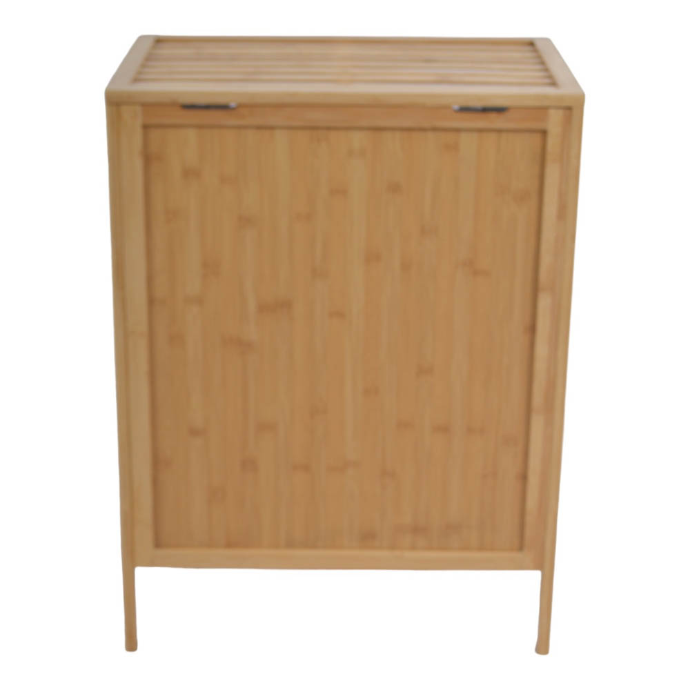 Καλάθι απλύτων από μπαμπού/ύφασμα σε χρώμα φυσικό 53x35x71