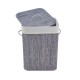 Καλάθι απλύτων από μπαμπού/ύφασμα σε χρώμα γκρι 41x31x56