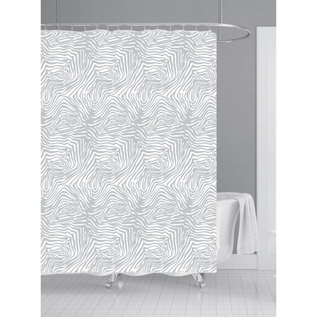 Κουρτίνα μπάνιου σε χρώμα γκρι/λευκό 180x180