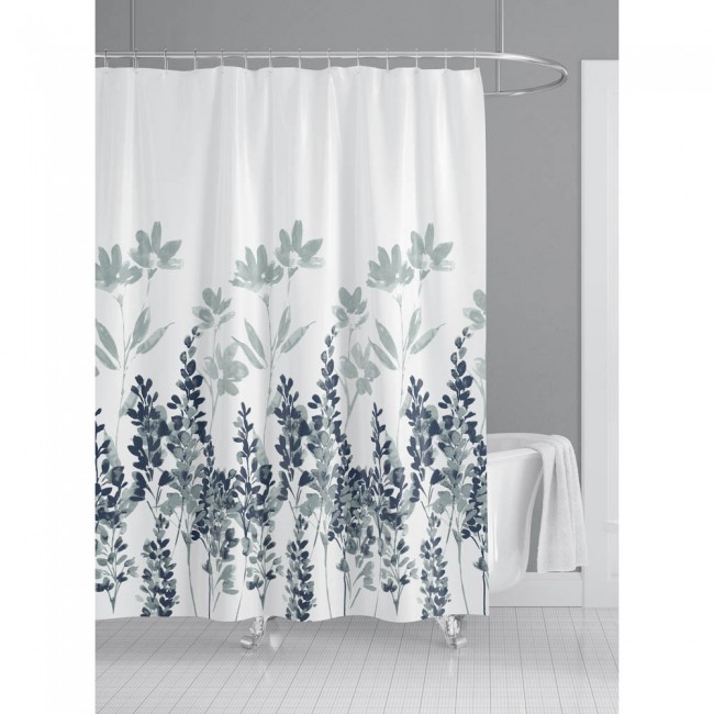 Κουρτίνα μπάνιου σε χρώμα γκρι/μπλε 180x180