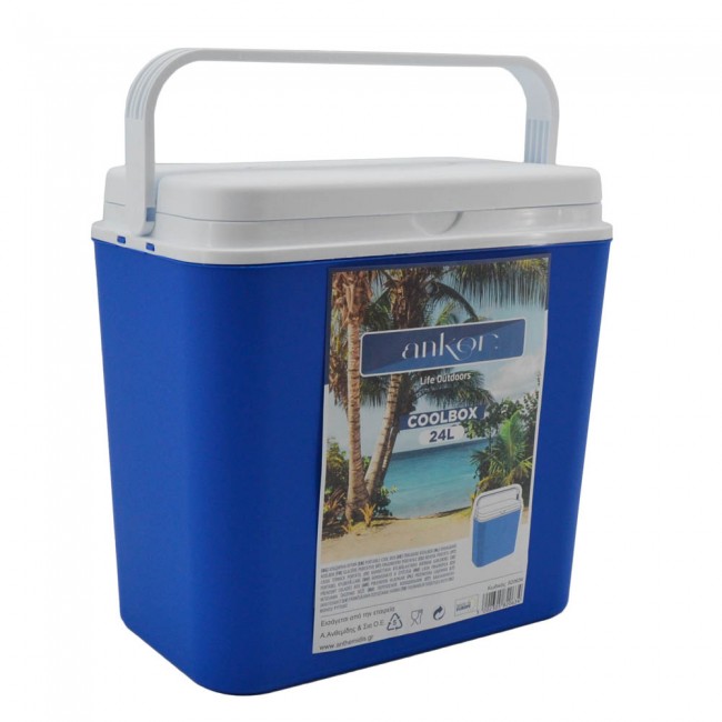 Φορητό ψυγείο 24lt από πλαστικό σε μπλε χρώμα 39.5x24x38.5