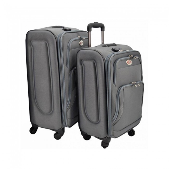 Σετ δύο βαλίτσες τρόλε΄ι΄ σε χρώμα γκρι
