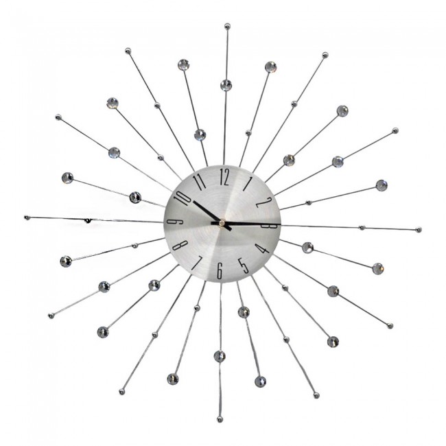 Ρολόι από μέταλλο με διάφανους κρυστάλλους 50x50x4