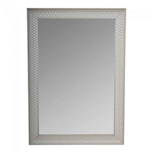 Καθρέφτης σε σχήμα κορνίζας σε χρώμα ασημί 30x120