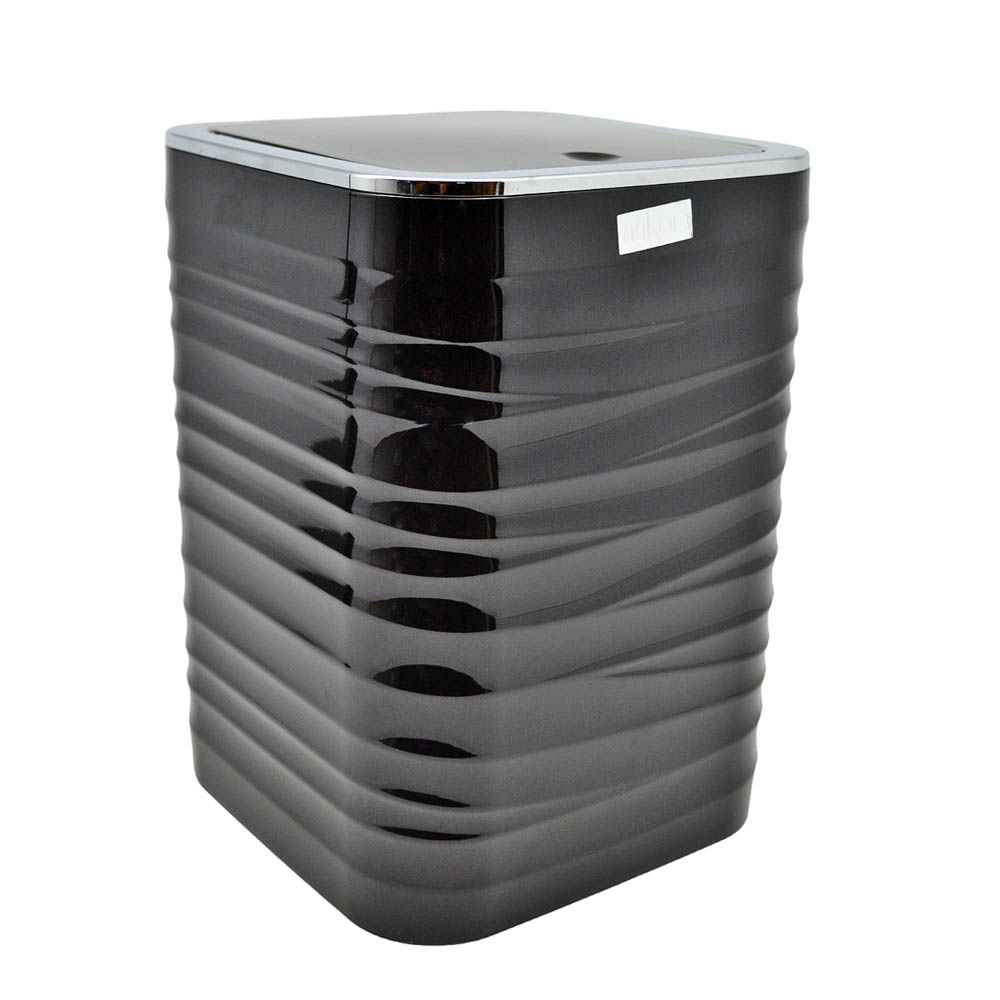 Κάδος μπάνιου "LUNA" πλαστικός σε χρώμα μαύρο/ασημί 5λίτρα