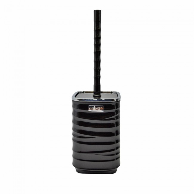 Πιγκάλ βουρτσάκι "LUNA" από πλαστικό σε χρώμα μαύρο/ασημί 10.5x10.5x16.5