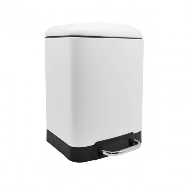 Καλάθι μπάνιου soft close inox σε λευκό χρώμα 6lt