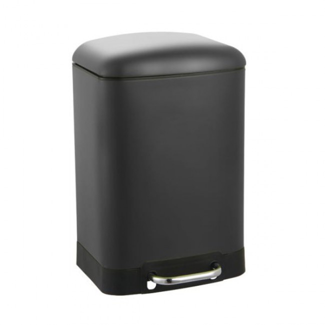 Καλάθι μπάνιου soft close inox σε μαύρο χρώμα 6lt