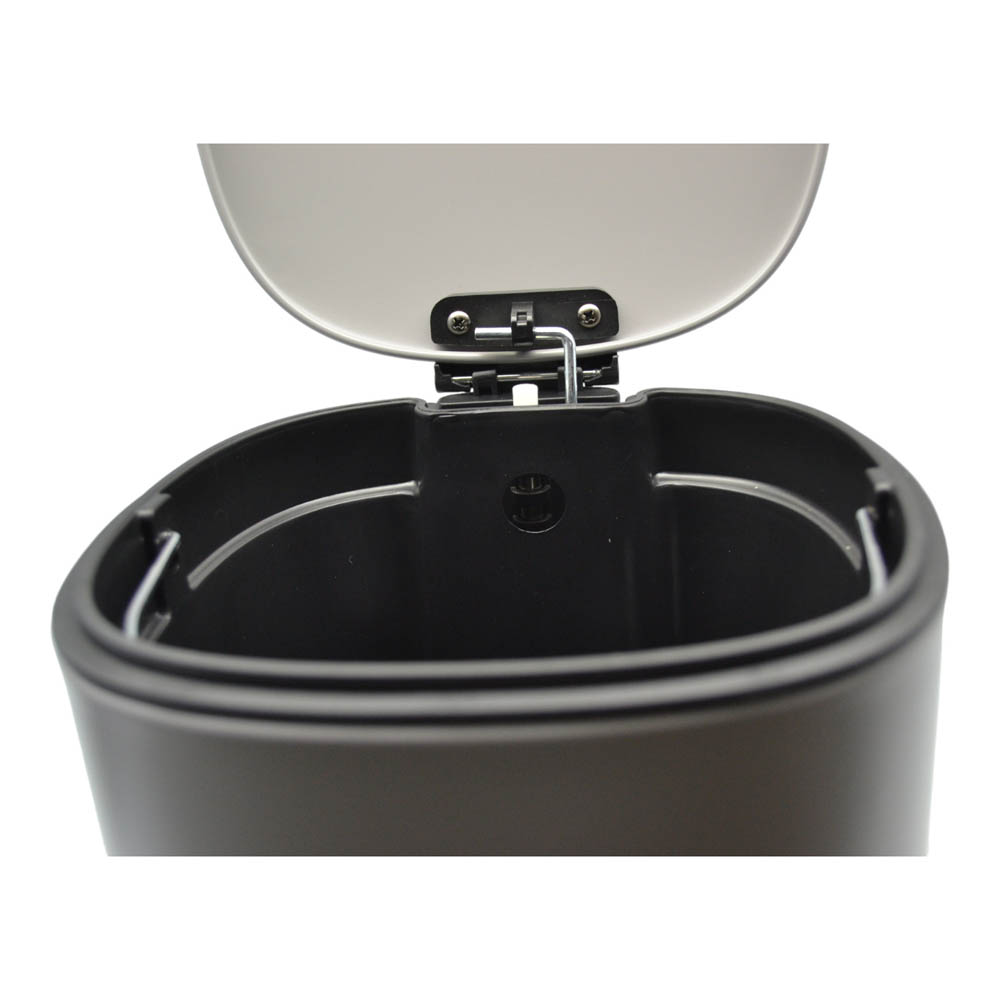 Καλάθι μπάνιου inox τετράγωνο soft close σε γκρι ματ χρώμα 5lt