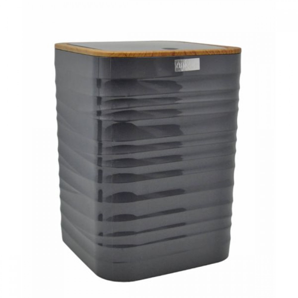 Κάδος μπάνιου "LUNA" πλαστικός σε χρώμα γκρι με εφέ ξύλου 5λίτρα