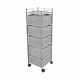 Τρόλεϊ αποθήκευσης με 5 καλάθια μεταλλικό σε γκρι χρώμα 28x28x91
