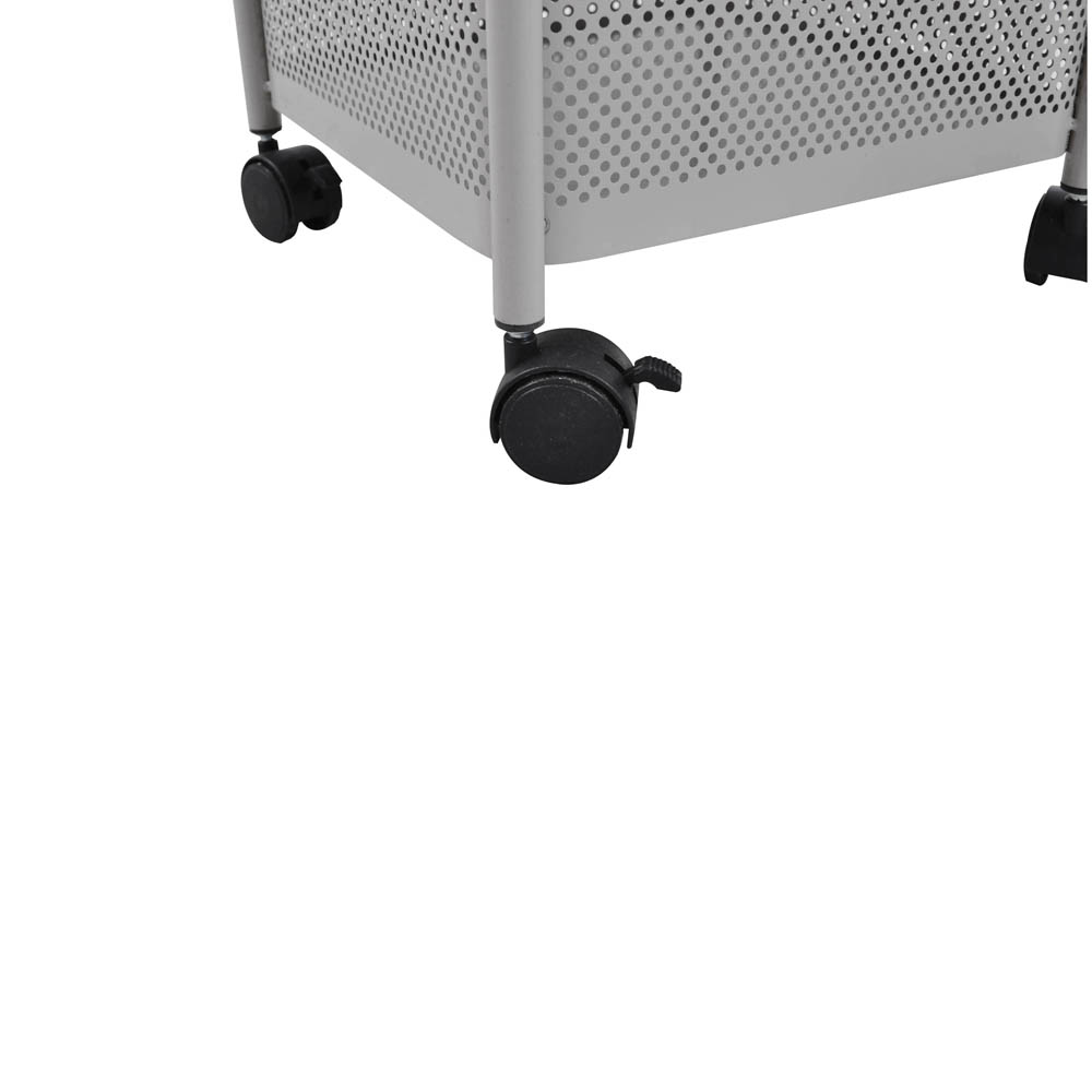 Τρόλεϊ αποθήκευσης με 5 καλάθια μεταλλικό σε γκρι χρώμα 28x28x91