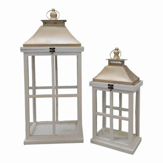 ΦΑΝΑΡΙΑ ΞΥΛΙΝΑ ΛΕΥΚΑ ΣΕΤ ΤΩΝ 2 ΤΕΜΑΧΙΩΝ ΜΕ ΧΡΥΣΗ ΜΕΤΑΛΛΙΚΗ