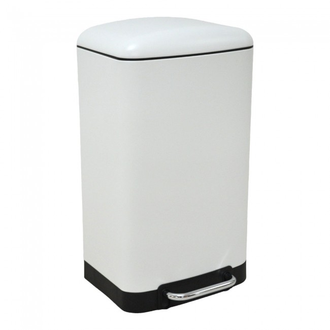 Κάδος απορριμάτων soft close σε λευκό χρώμα 30L