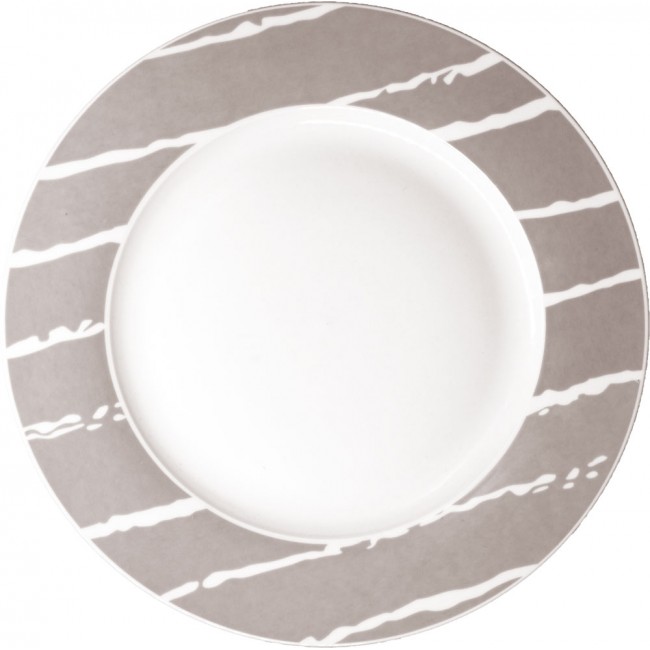 Σερβίτσιο πιάτων 20τμχ από πορσελάνη με γκρι/λευκές γραμμές