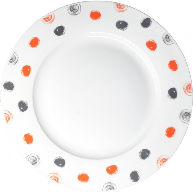 Σερβίτσιο πιάτων πορσελάνινο σε γκρι χρώμα με πουα σχέδιο 18τμχ