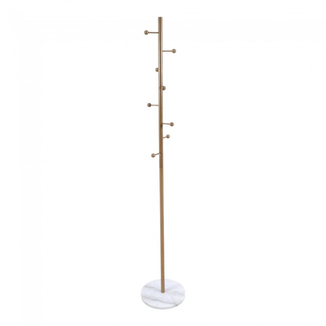 Καλόγερος από μέταλλο σε χρυσό ματ χρώμα με μαρμάρινη βάση 29x17x173