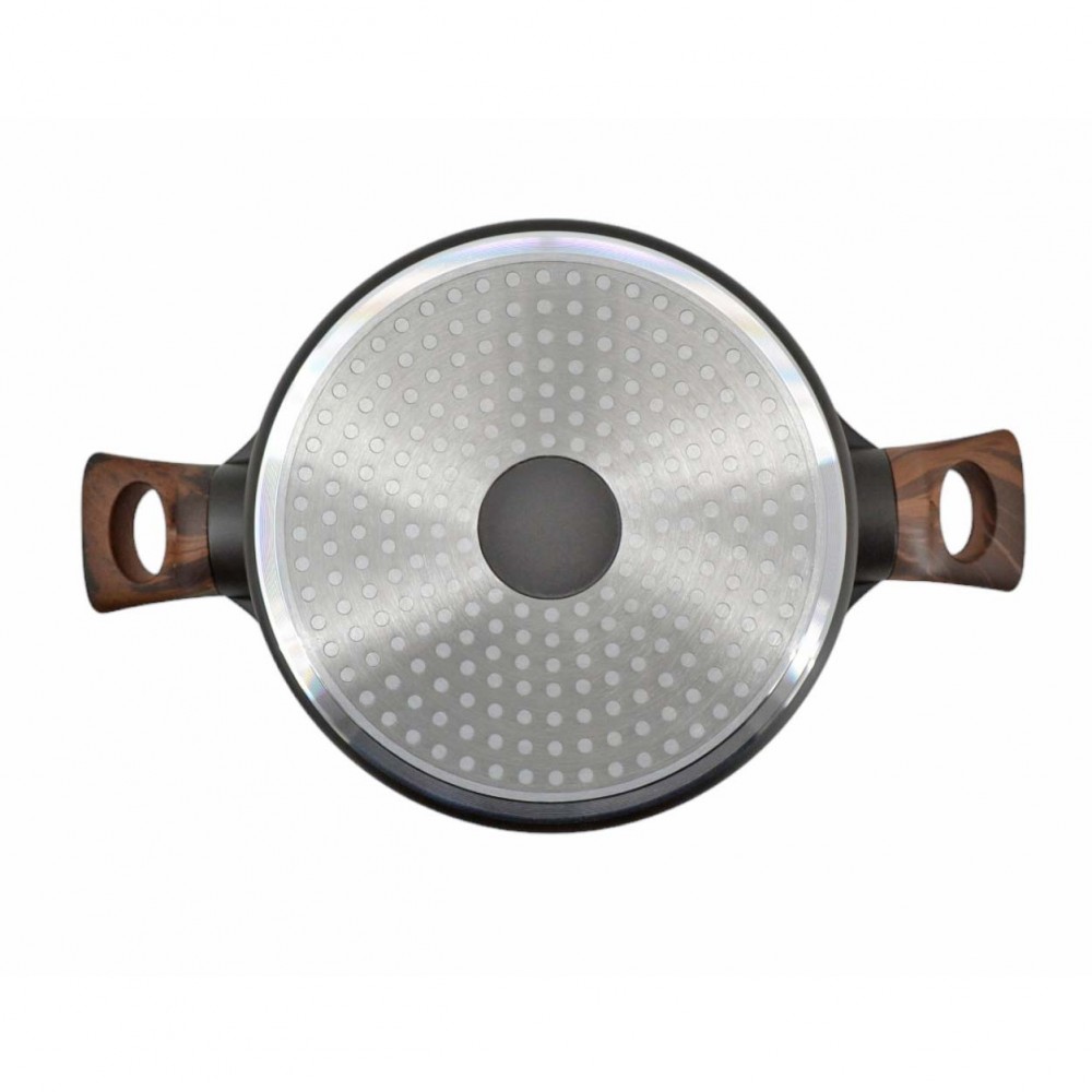 Κατσαρόλα αλουμινίου με επίστρωση από πέτρα και γυάλινο καπάκι 28cm